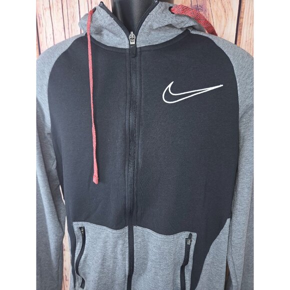 Nike Therma-Fit Mens Black & Gray Full-Zip Hooded Jacket Medium - Picture 4 of 9